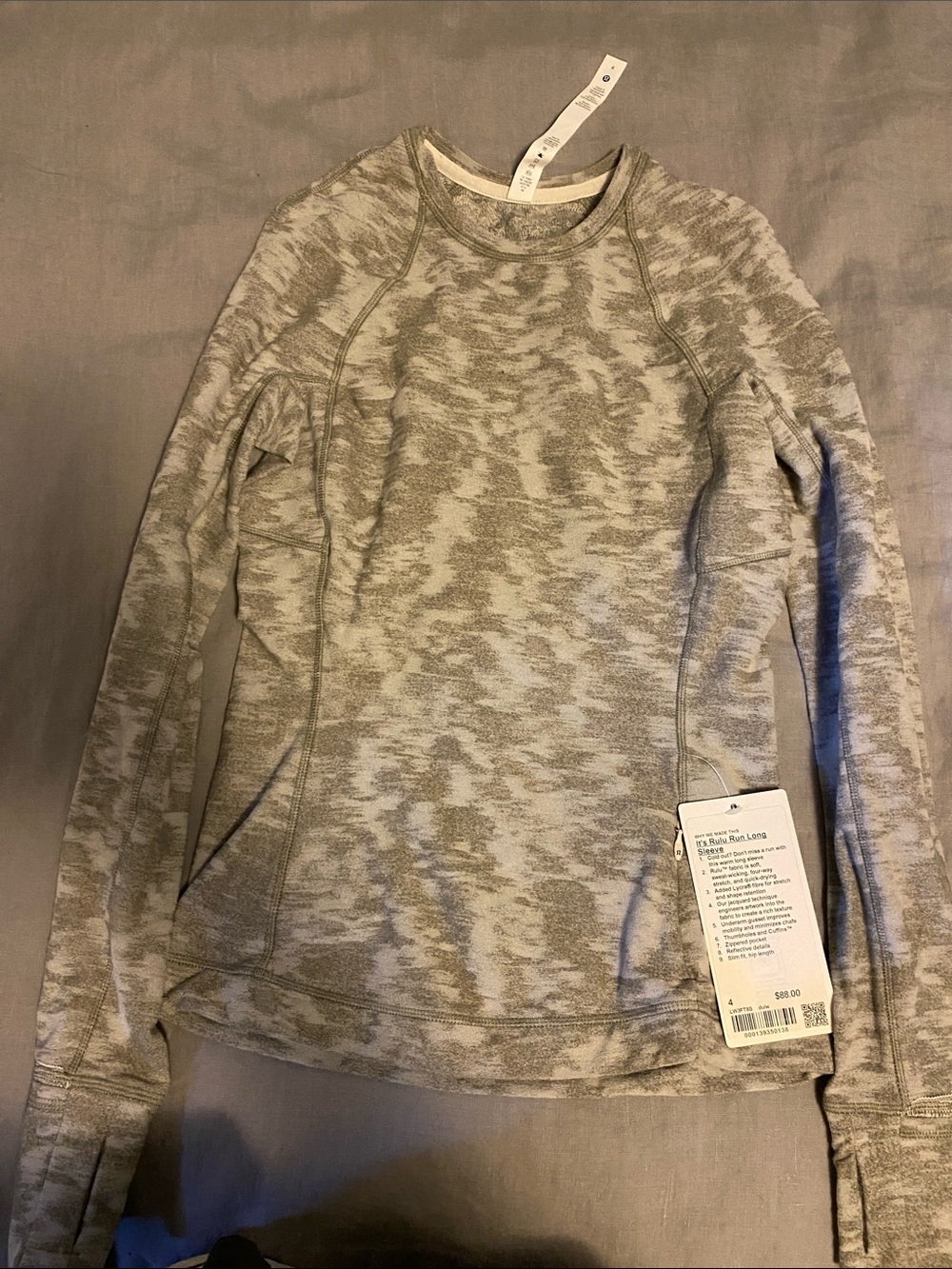 Lululemon It’s Rulu Run Long Sleeve Grey Long Sleeve Athletic Top